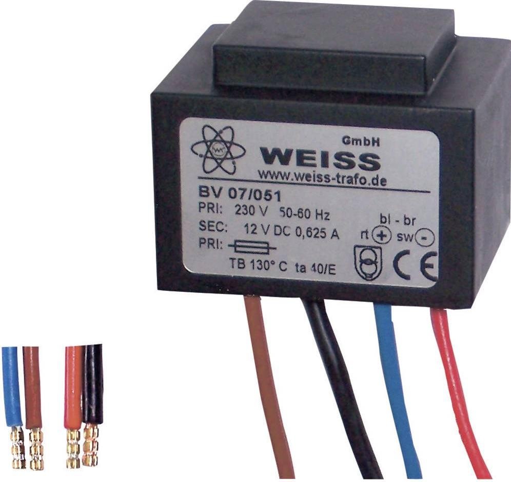 Weiss Elektrotechnik Kompaktnetzteil Transformator mit eingebauter Gleichrichtung und Glättung, Transformator