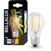 Bellalux LED-Lampe, Sockel E27, Warmweiß (2700K), Klares Filament, Birennform,