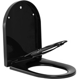 Woltu Toilettendeckel mit Kindersitz, WC-Sitz mit Absenkautomatik für Familie, Klodeckel mit Ein-Knopf-Freigabe, Schnellmontage von oben, antibakterielle Klobrille in D-Form
