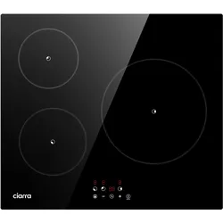 CIARRA Induktions-Kochfeld 60cm Kochfeld 3-Zonen Einbau Induktionskochfeld mit Touch VM3BIH-F