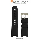 Hamilton Silikon/Kautschuk Khaki Navy Band-set Kautschuk-schwarz-22/20 H691.786.103 - schwarz