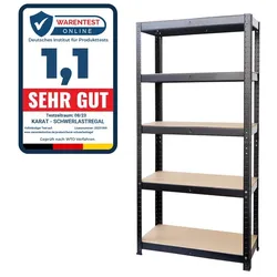 KARAT Schwerlastregal - 875 kg Traglast - Schwarz -180 x 90 x 40 cm