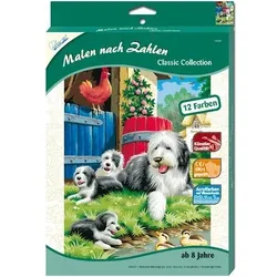 MAMMUT 110005 Malen nach Zahlen Classic Hundefamilie, Komplettset ab 8 Jahre