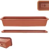 Kadax Blumenkasten 80 x 11,5 x 14,5 cm Ziegelrot