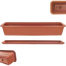 Kadax Blumenkasten 80 x 11,5 x 14,5 cm Ziegelrot