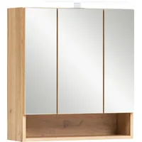 WELLTIME Spiegelschrank WELLTIME "Stubach", braun (wotaneiche), B:60cm H:64cm T:20cm,
