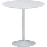 Esstisch Rund 75x75x74 cm Kleiner Küchentisch Weiß Hochglanz, Runder Esszimmertisch 2 Personen, Moderner Frühstückstisch Küche, Tisch Esszimme... - Weiß