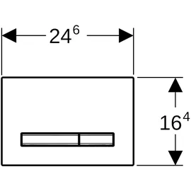 Geberit Sigma50 Betätigungsplatte eckig schwarzchrom/weiß