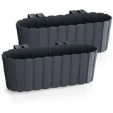 Spetebo Pflanzschale 39 x 13 x 13 cm Anthrazit