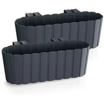 Spetebo Pflanzschale 39 x 13 x 13 cm Anthrazit