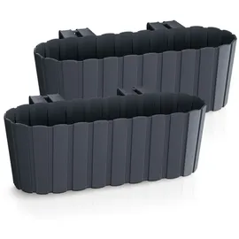 Spetebo Pflanzschale 39 x 13 x 13 cm Anthrazit