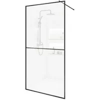 Home Deluxe Duschabtrennung Schwarz 2 Raster Größe: 130 cm, Badezimmer, Baden - Duschen, Duschtrennwände
