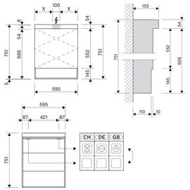 Schneider Lowline LED 60 cm weiß mit offenem Fach