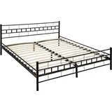 Tectake tectake® Metallbett, robustes Stahlgestell, bodenschonende Kunststoffkappen, 180 x 200 cm