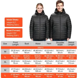 Vevor Beheizbare Jacke für Herren mit 7,4-V-Akku, Softshell-Elektroheizmantel, winddichte, leichte Oberbekleidung mit 6 Heizzonen & 3 Heizstufen für Wanderungen, Arbeiten im Freien, schwarz,L