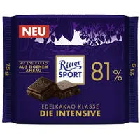 Ritter SPORT Schokolade, Ritter Sport Die Intensive 81% Edel-Bitterschokolade Packung 75g