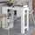 Homestyle4u Bartisch 120 x 105 x 50 cm Weiß
