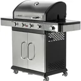 Yato Gasgrill 14,2kW, 4+1 Edelstahl 133 x 57 x 112cm