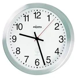 Peweta Funkwanduhr weiß silber Aluminium, matt, Ø 30,0 cm