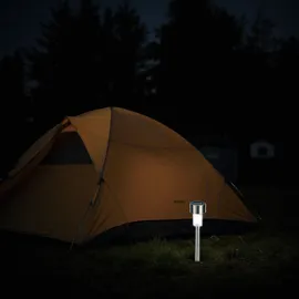 casativo-lighting Wegeleuchte Solar 10,0 cm 6er Set mit Erdspiess Dämmerungssensor Silber