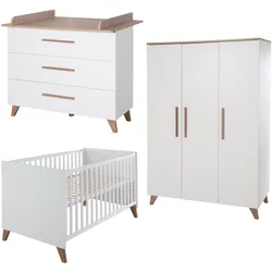 roba Kinderzimmerset »Ole« Bett - 76x142x82cm - weiß - Holz / Holz