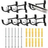 SCHYIDA 6 Stück Vorhangstangenhalter 22mm Gardinenstangenhalter Schwarz Deckenhalterung Gardinenstange Wand Gardinenstange Halterung Vorhangstangen Halterung Wandhalterung Vorhangstange für Gardinen