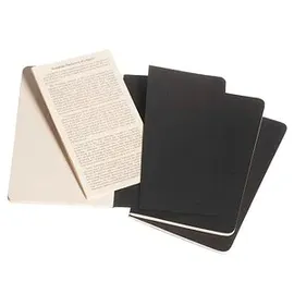Moleskine Cahier pocket blanko, schwarz DIN A6. 3er Pack