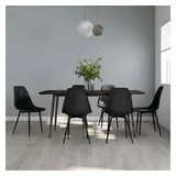 furnicato Esszimmerstuhl Schwarz 46x52x84 cm mit Metallbeinen (6 St), Ergonomische Sitzgruppe mit hoher Belastbarkeit für das Esszimmer schwarz