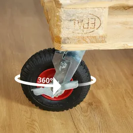 Relaxdays Lenkrolle mit Bremse 3.00-4 2er Set 120 kg