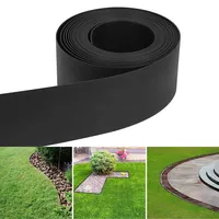 Eikuavons Rasenkante Kunststoff Mähkante, Gartenumrandung Schwarz, Lawn Edging Roll, Beetumrandung Kunststoff, Rolle Beetumrandungen für Wege, Begrenzungen, Kieswege(Länge 10m - Höhe 10cm)