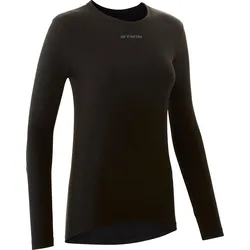 Fahrrad-Unterwäsche Langarm-Funktionsshirt 100 Damen schwarz 2XS