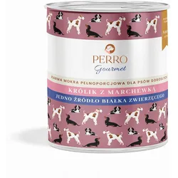 PERRO Gourmet Kaninchen mit Karotten 800g Monoproteinfutter für ausgewachsene Hunde