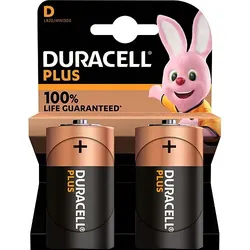 Duracell Plus Mono D LR20 Alkaline Batterie - 2er Verpackung