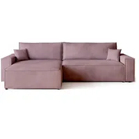 Bromarkt Ecksofa, Rosa, Textil, 4-Sitzer, L-Form, 272x143 cm, Wohnzimmer, Sofas & Couches, Wohnlandschaften, Ecksofas