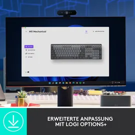 Logitech MX Mechanical Graphite, LEDs weiß, Kailh Choc V2 LOW PROFILE RED, Logi Bolt, USB/Bluetooth, DE (920-010749)
