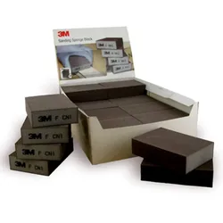 3M Schleifschwamm, vierseitig beschichtet, 68 mm x 100 mm x 26 mm, hart, medium #63199