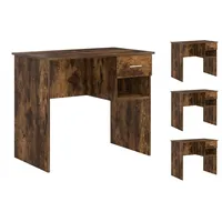 VidaXL Schreibtisch mit Stauraum Geräucherte Eiche 90x49.5x75 cm Holzwerkstoff