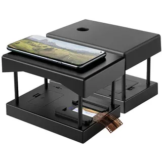 Somikon Dia Negativ Scanner: für 35-mm-Dias und -Negative, mit LED-Beleuchtung, App (Mobile, Smartphone Diascanner, Flachbettscanner)