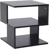 HOMCOM Beistelltisch Betttisch mit modernes Design, Couchtisch für Büro Wohnzimmer Esszimmer Arbeitszimmer, leicht zu montieren, Spanplatte, Schwarz, 40x40x43 cm