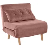 loft24 Daybett Manja, Tagesbett Schlafsofa Sofa mit Samtbezug im modernen Design rosa 77 cm x 98 cm x 77 cm