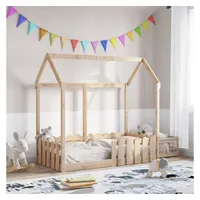 vidaXL Hausbett 70 x 140 cm Kiefer massiv braun