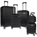 Weissmantel Kofferset 5er Set Hartschalenkoffer Trolley Reisekoffer Kofferset Koffer, (Hartschalenkoffer Set, Reisekoffer, Kofferset, Koffer Set, Tolley Set) schwarz