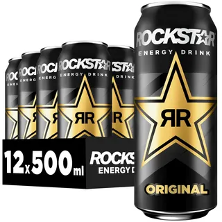 Rockstar Energy Drink Original - Koffeinhaltiges Erfrischungsgetränk für den Energie Kick, EINWEG (12 x 500ml) (Verpackungsdesign kann abweichen)