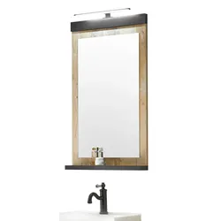 Furn.Design Badezimmer Spiegel in Used Wood hell und anthrazit Badspiegel mit Ablage 56 x 95 cm Stove