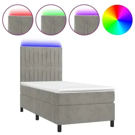 vidaXL Boxspringbett 100 x 200 cm Hellgrau