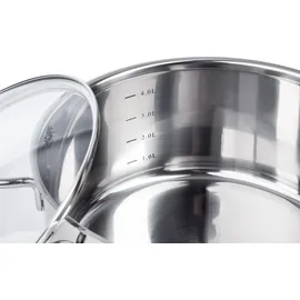 Kopf Merkur Topf-Set 6-tlg. 4 x Fleischtopf + Stielkasserolle + Bratpfanne