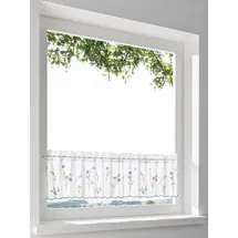 Heine Scheibengardine Stangendurchzug 30 x 30 cm Weiß