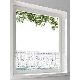 Heine Scheibengardine Stangendurchzug 30 x 30 cm Weiß