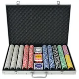 vidaXL Poker Set mit 1.000 Laserchips Aluminium
