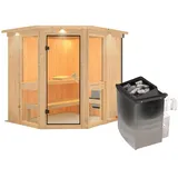 Karibu Amelia 1 inkl. 9 kW Ofen + integrierte Steuerung + Dachkranz